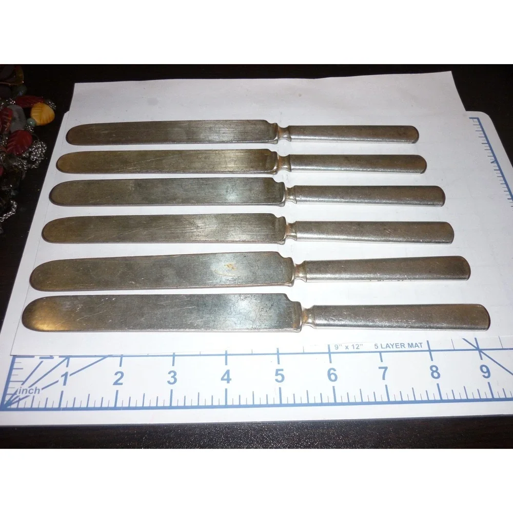 Vintage Rogers Hamilton silver plate Dinner knives set‎ of 6